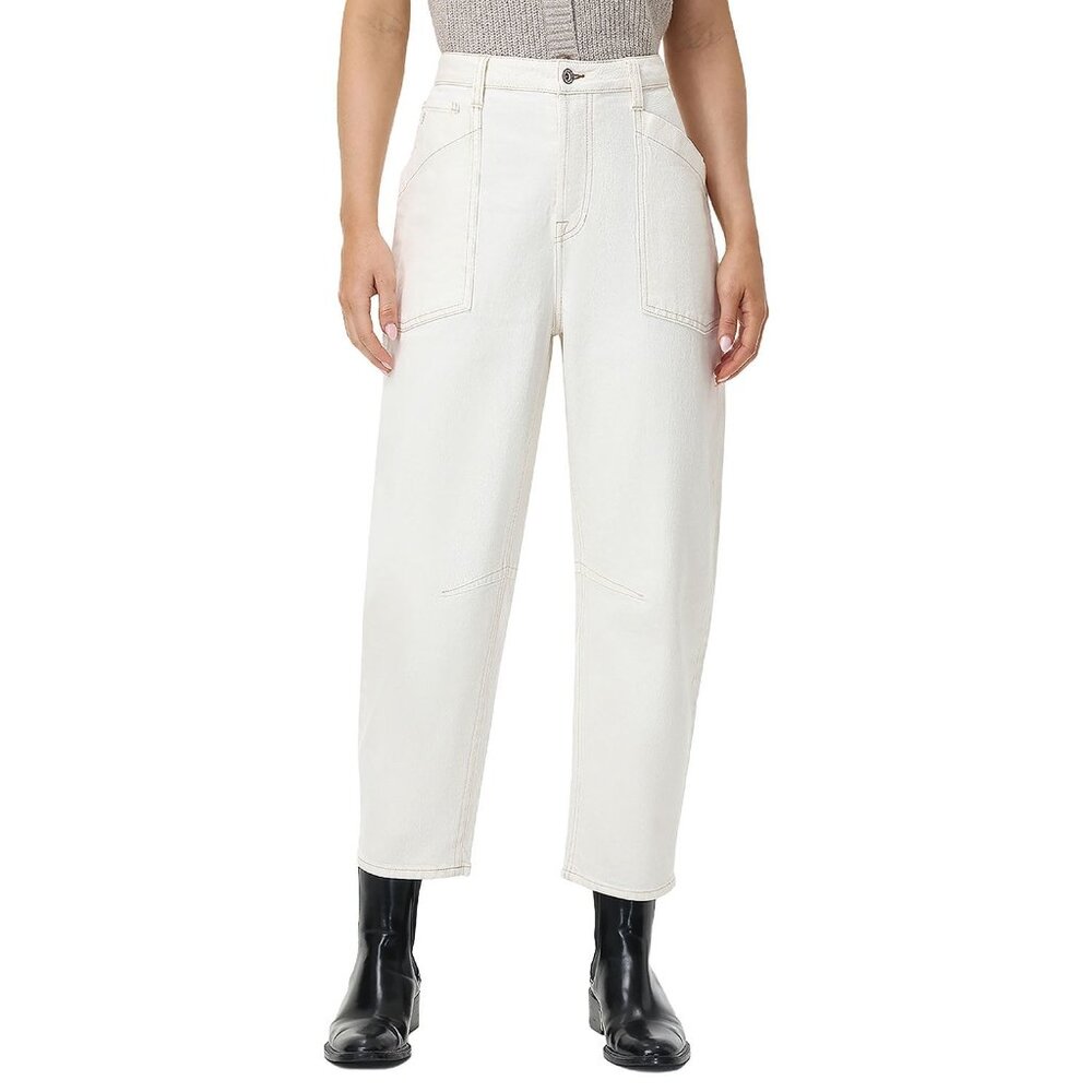 NWOT FRYE carly barrel leg jeans in bone (sz8)